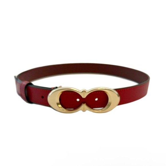 Coach Red Belt with Gold Buckle